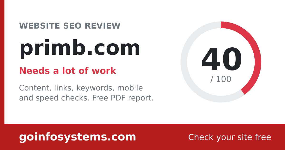 primb.com - Le score est de 40/100