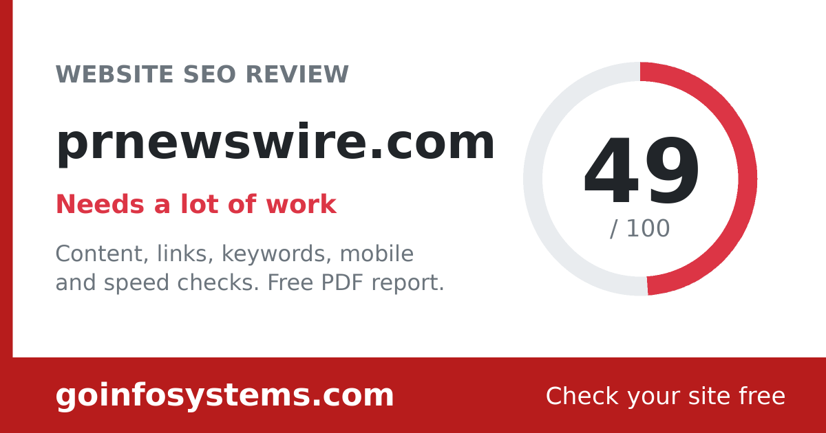 prnewswire.com - La puntuación es 49/100