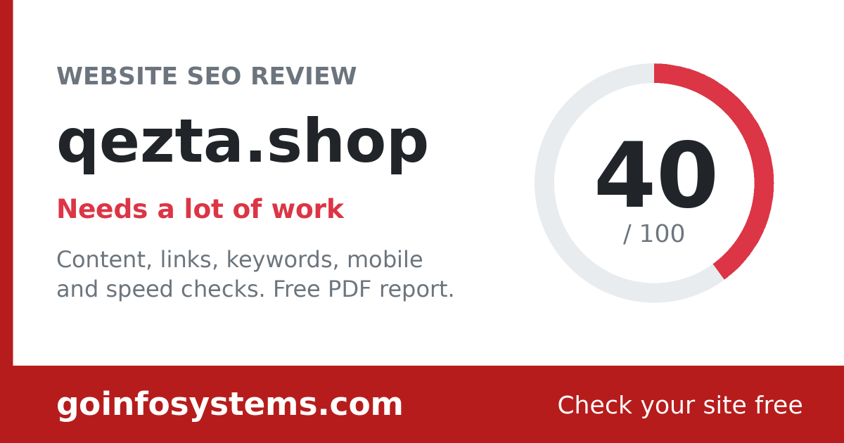 qezta.shop - The score is 40/100
