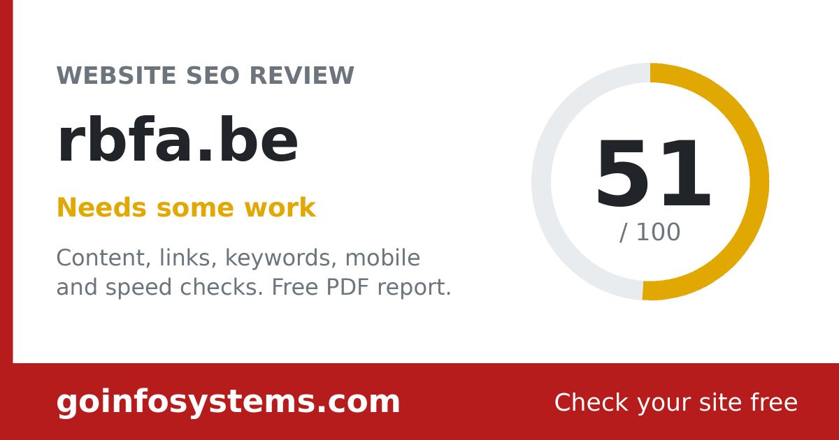 rbfa.be - The score is 51/100