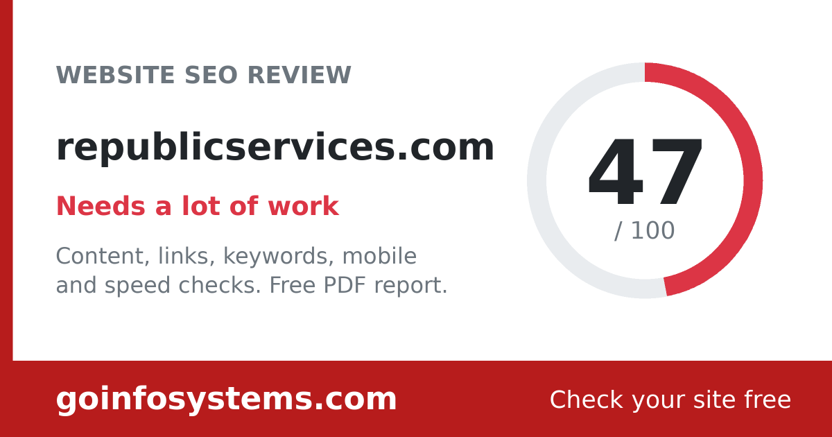 republicservices.com - Der Wert ist 47/100