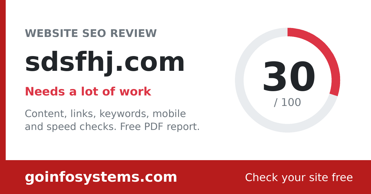 sdsfhj.com - The score is 30/100