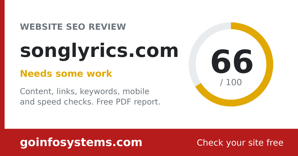 songlyrics.com - The score is 66/100