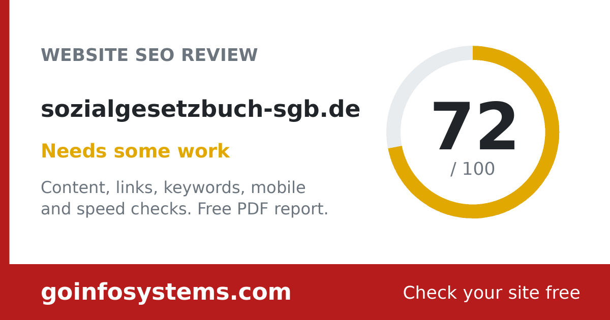 sozialgesetzbuch-sgb.de - The score is 72/100