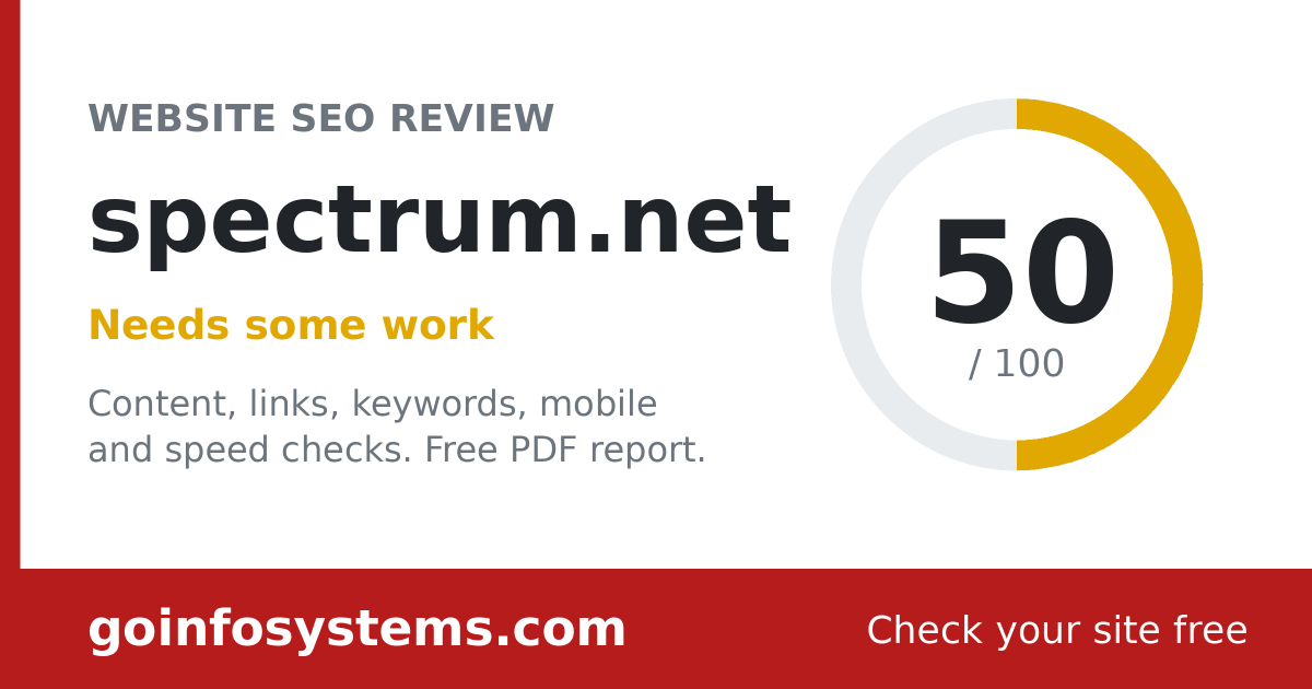 spectrum.net - The score is 50/100