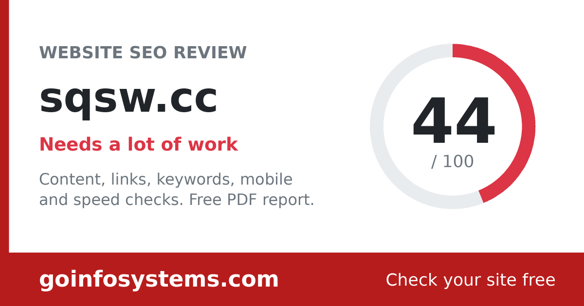 sqsw.cc - The score is 44/100