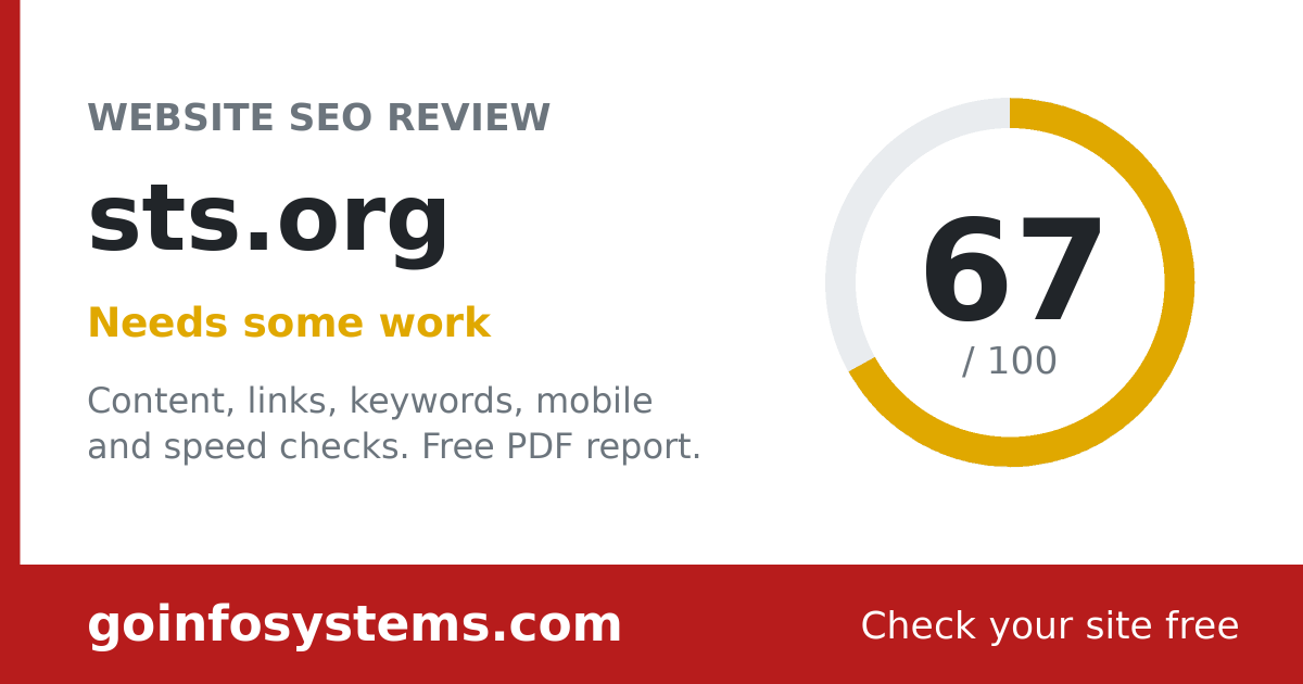 sts.org - The score is 67/100
