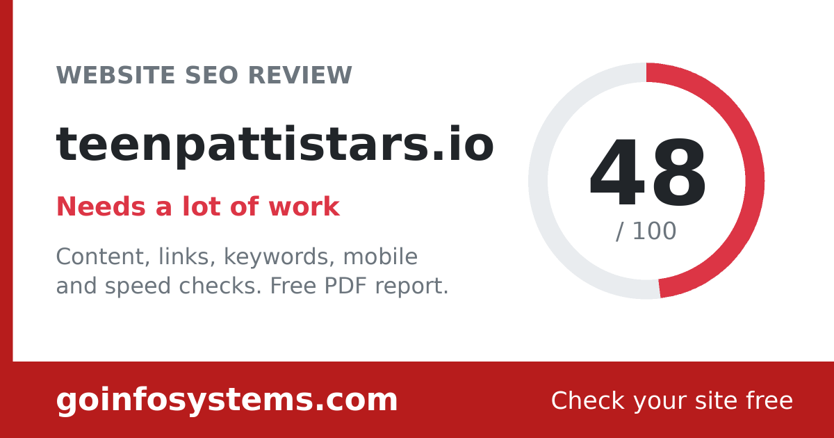 teenpattistars.io - Le score est de 48/100