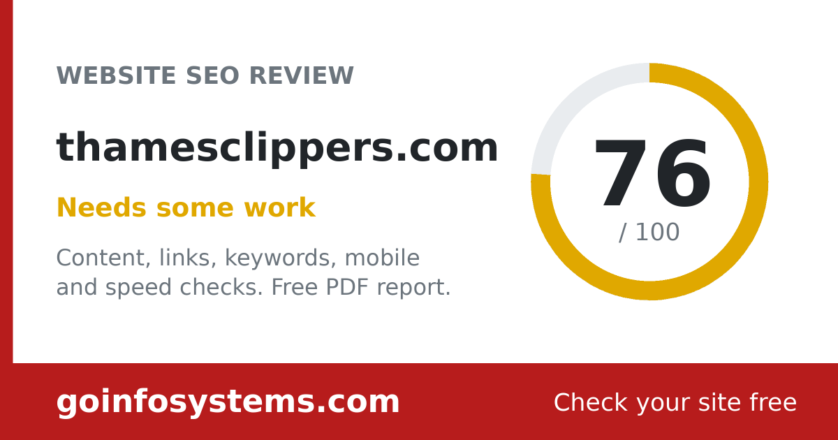 thamesclippers.com - The score is 76/100