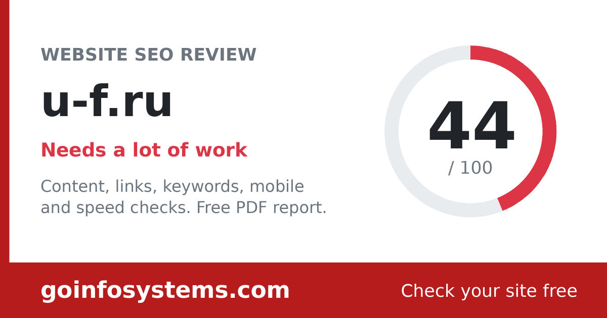 u-f.ru - The score is 44/100