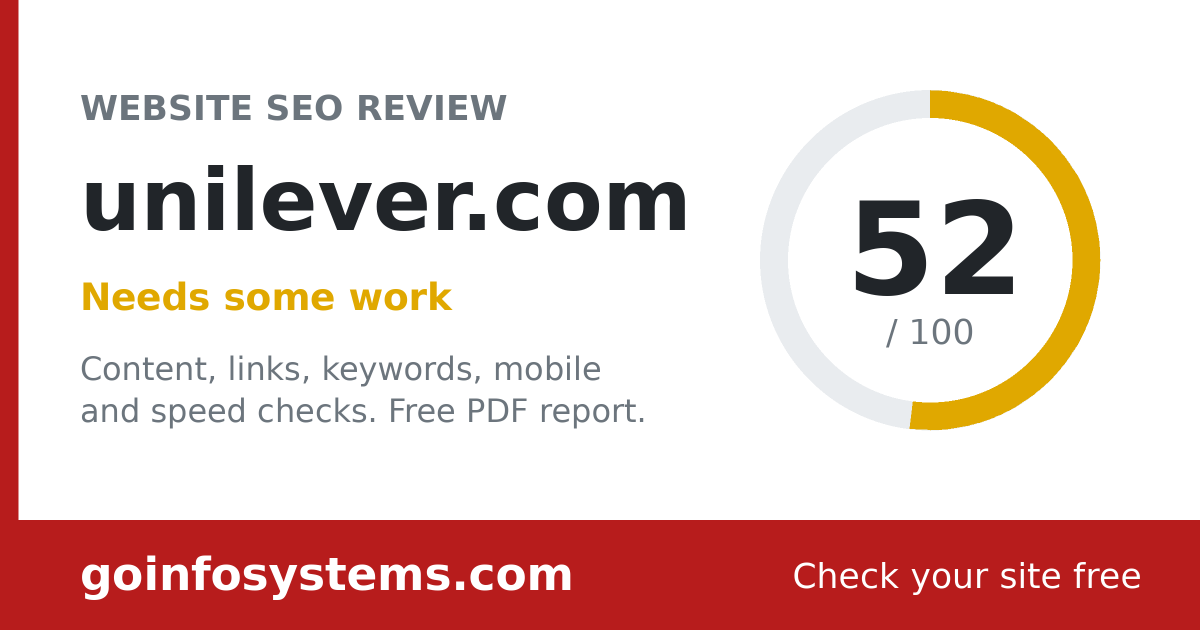 unilever.com - The score is 52/100