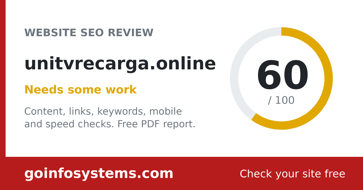 unitvrecarga.online - The score is 60/100