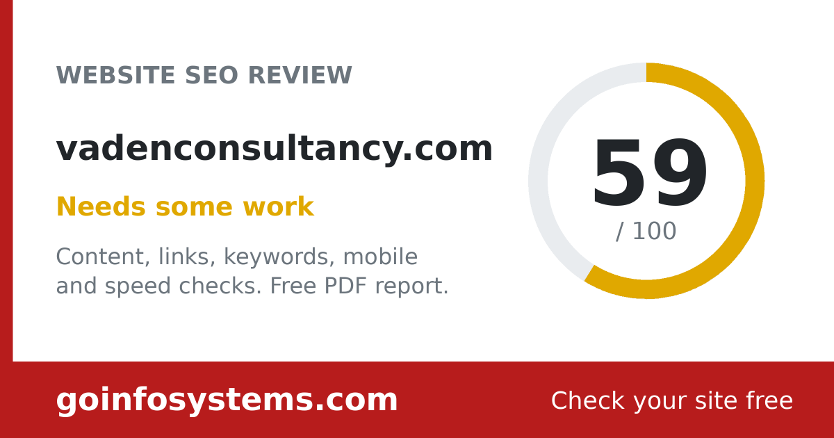 vadenconsultancy.com - The score is 59/100