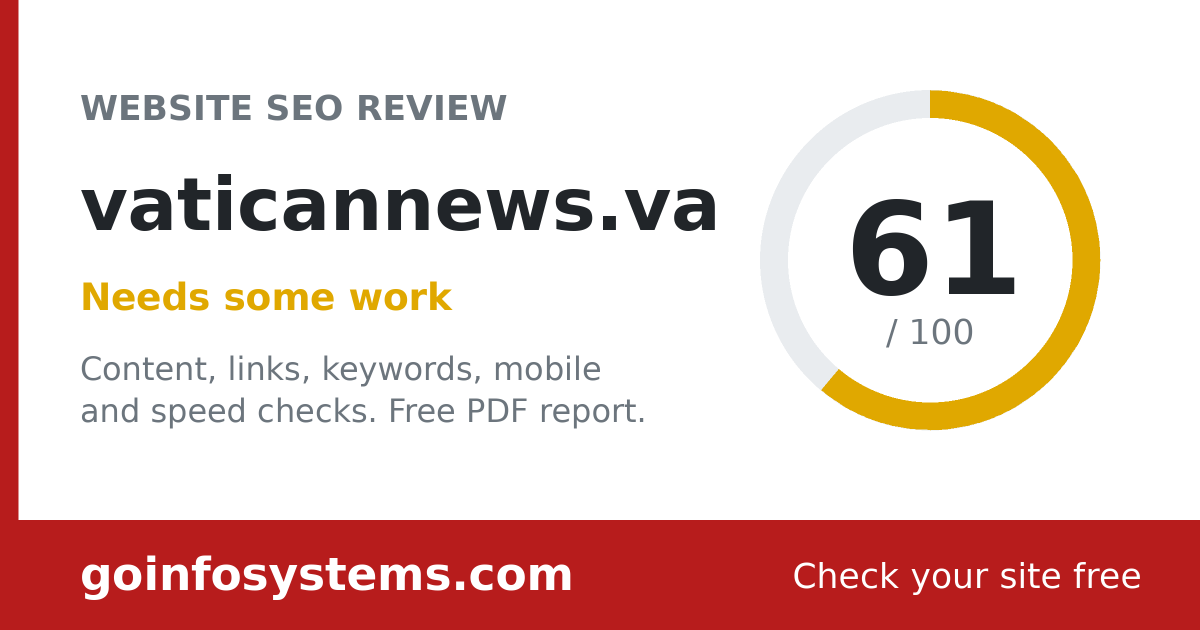 vaticannews.va - The score is 61/100