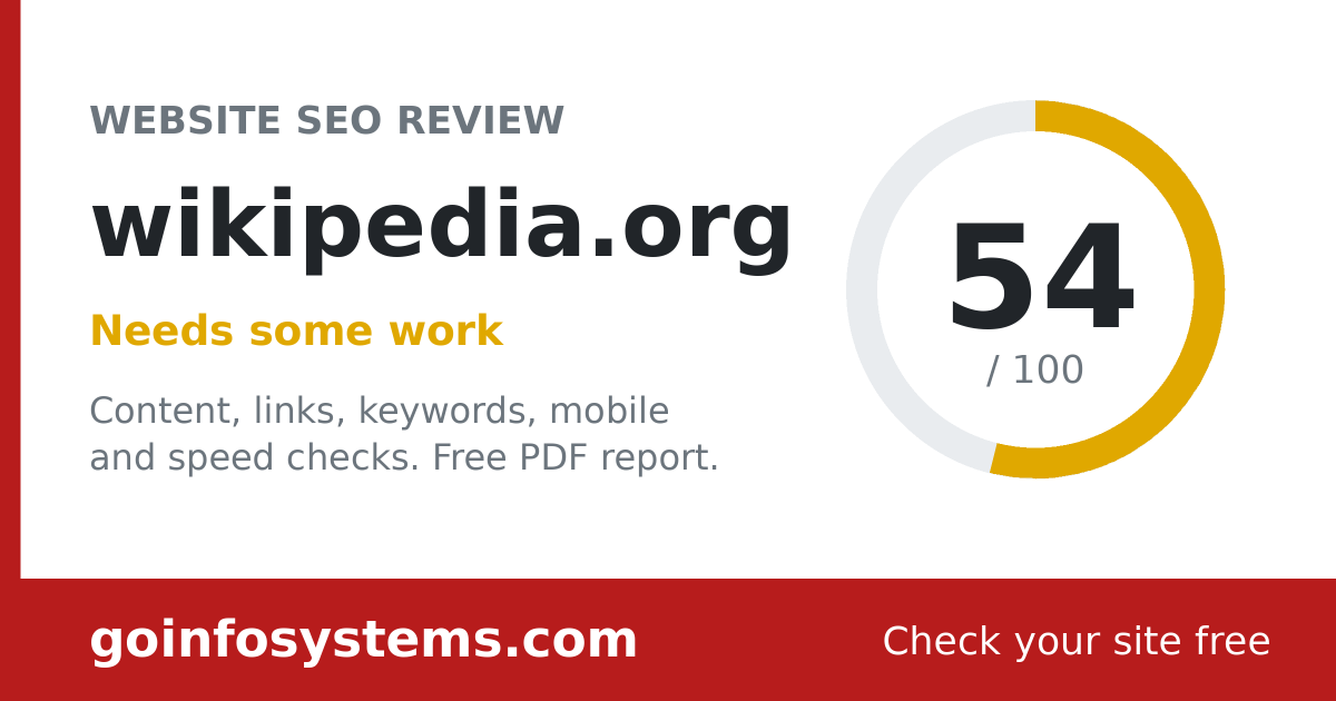 wikipedia.org - Le score est de 54/100