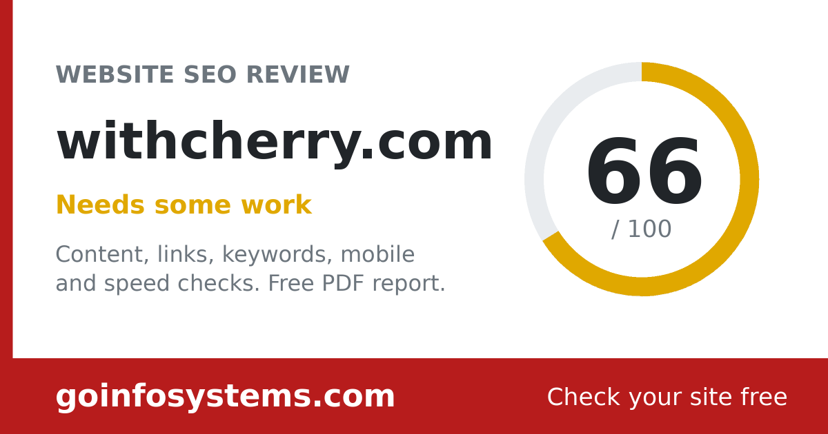 withcherry.com - The score is 66/100